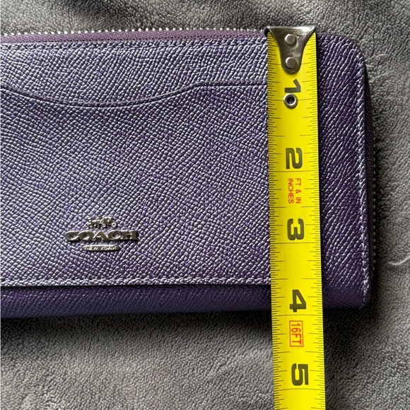 Coach Metallic Purple Zip Wallet - Picture 8 of 8